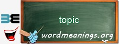 WordMeaning blackboard for topic